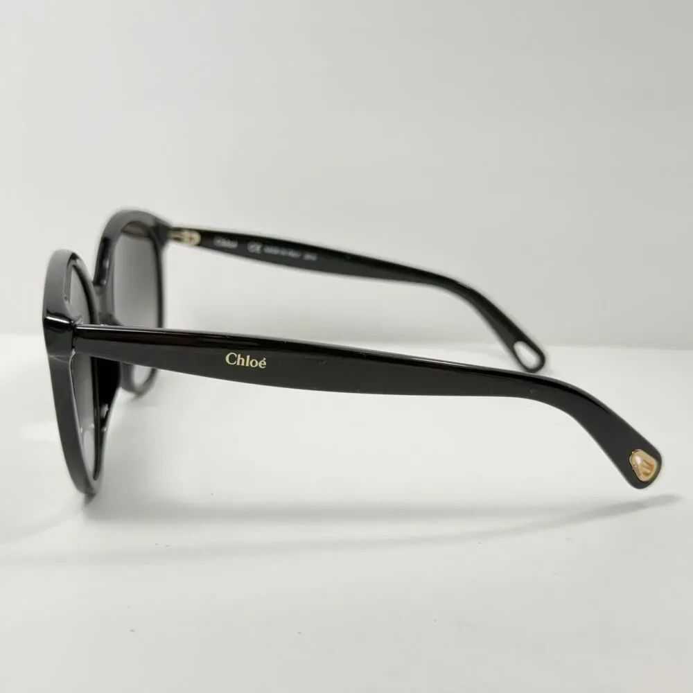 Chloé CE765S Sunglasses Women's Shiney Black Grey Gradient Oversized Round